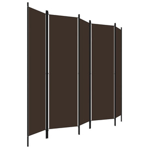 Galleria Design 5-Panel Room Divider Brown 250x180 cm