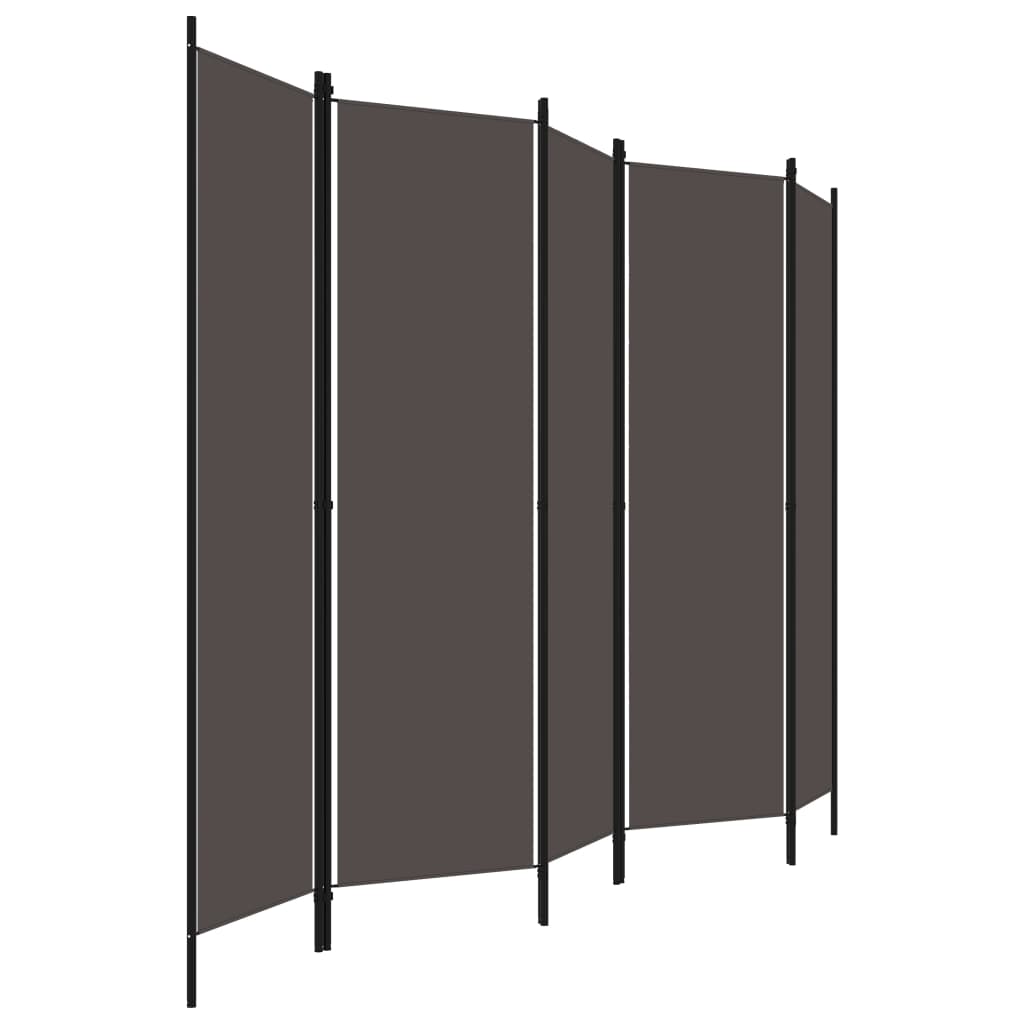 Galleria Design 5-Panel Room Divider Anthracite 250x180 cm