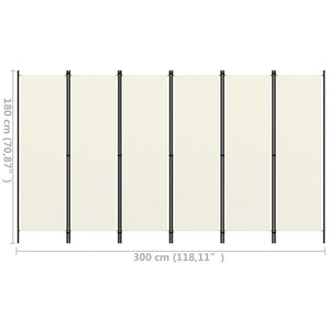 Galleria Design 6-Panel Room Divider White 300x180 cm