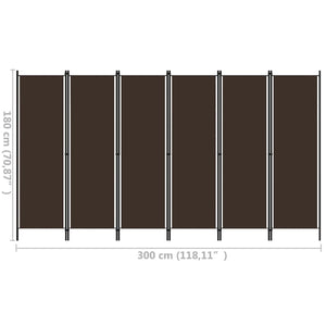 Galleria Design 6-Panel Room Divider Brown 300x180 cm