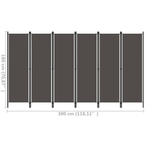 Galleria Design 6-Panel Room Divider Anthracite 300x180 cm