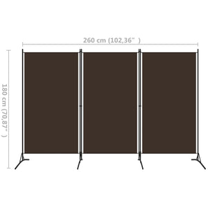 Galleria Design 3-Panel Room Divider Brown 260x180 cm