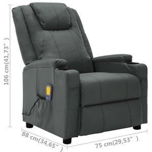 Galleria Design Massage Reclining Chair Anthracite Faux Leather