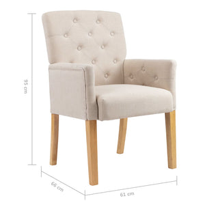 Galleria Design Dining Chair with Armrests Beige Fabric