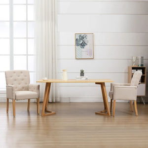 Galleria Design Dining Chair with Armrests Beige Fabric