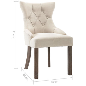 Galleria Design Dining Chairs 2 pcs Beige Fabric