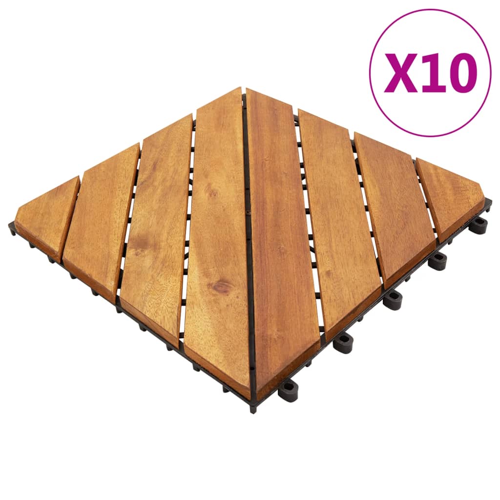 Galleria Design Decking Tiles 10 pcs 30x30 cm Solid Acacia Wood