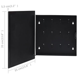 Galleria Design Key Box with Magnetic Board Black 35x35x4 cm