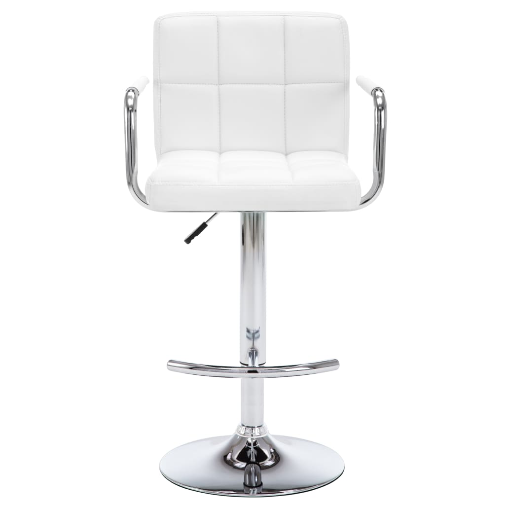 Galleria Design Bar Stools 2 pcs White Faux Leather