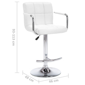 Galleria Design Bar Stools 2 pcs White Faux Leather