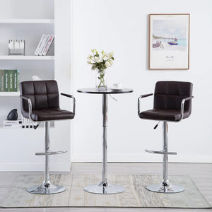 Galleria Design Bar Stools 2 pcs Brown Faux Leather