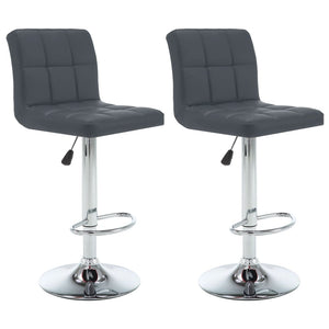 Galleria Design Bar Stools 2 pcs Grey Faux Leather