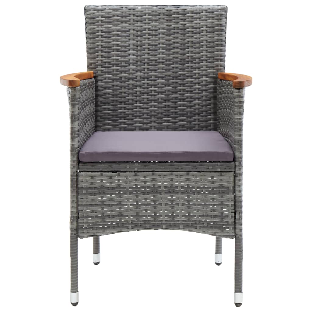 Galleria Design Garden Dining Chairs 4 pcs Poly Rattan Grey