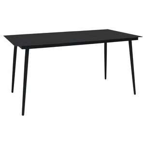 Galleria Design Garden Dining Table Black 150x80x74 cm Steel and Glass