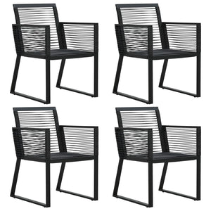 Galleria Design Garden Chairs 4 pcs Rope Rattan Black