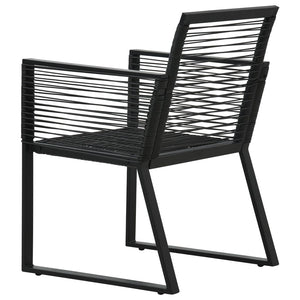 Galleria Design Garden Chairs 4 pcs Rope Rattan Black