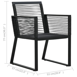 Galleria Design Garden Chairs 4 pcs Rope Rattan Black