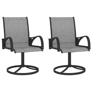 Galleria Design Garden Swivel Chairs 2 pcs Textilene and Steel Grey