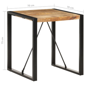 Galleria Design Dining Table 70x70x75 cm Solid Rough Mango Wood