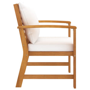 Galleria Design Garden Chairs 2 pcs with Cream Cushion Solid Acacia Wood