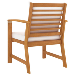 Galleria Design Garden Chairs 2 pcs with Cream Cushion Solid Acacia Wood