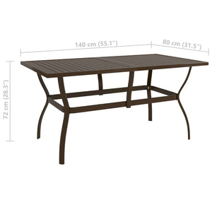 Galleria Design Garden Table Brown 140x80x72 cm Steel