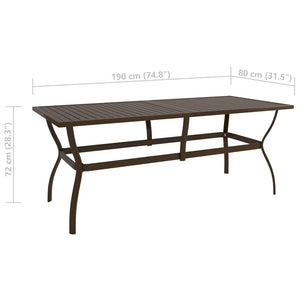 Galleria Design Garden Table Brown 190x80x72 cm Steel