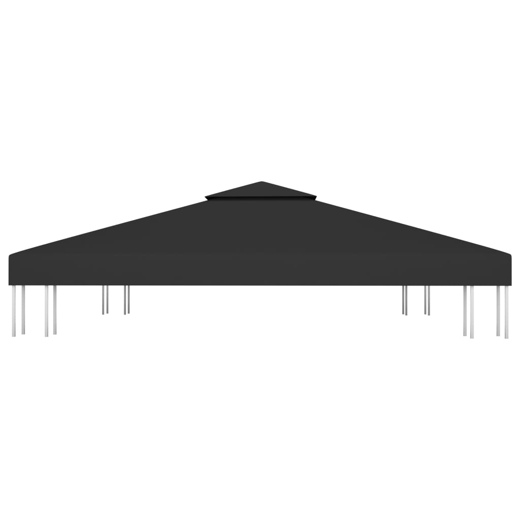 Galleria Design 2-Tier Gazebo Top Cover 310 g/m² 3x3 m Black