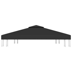 Galleria Design 2-Tier Gazebo Top Cover 310 g/m² 3x3 m Black