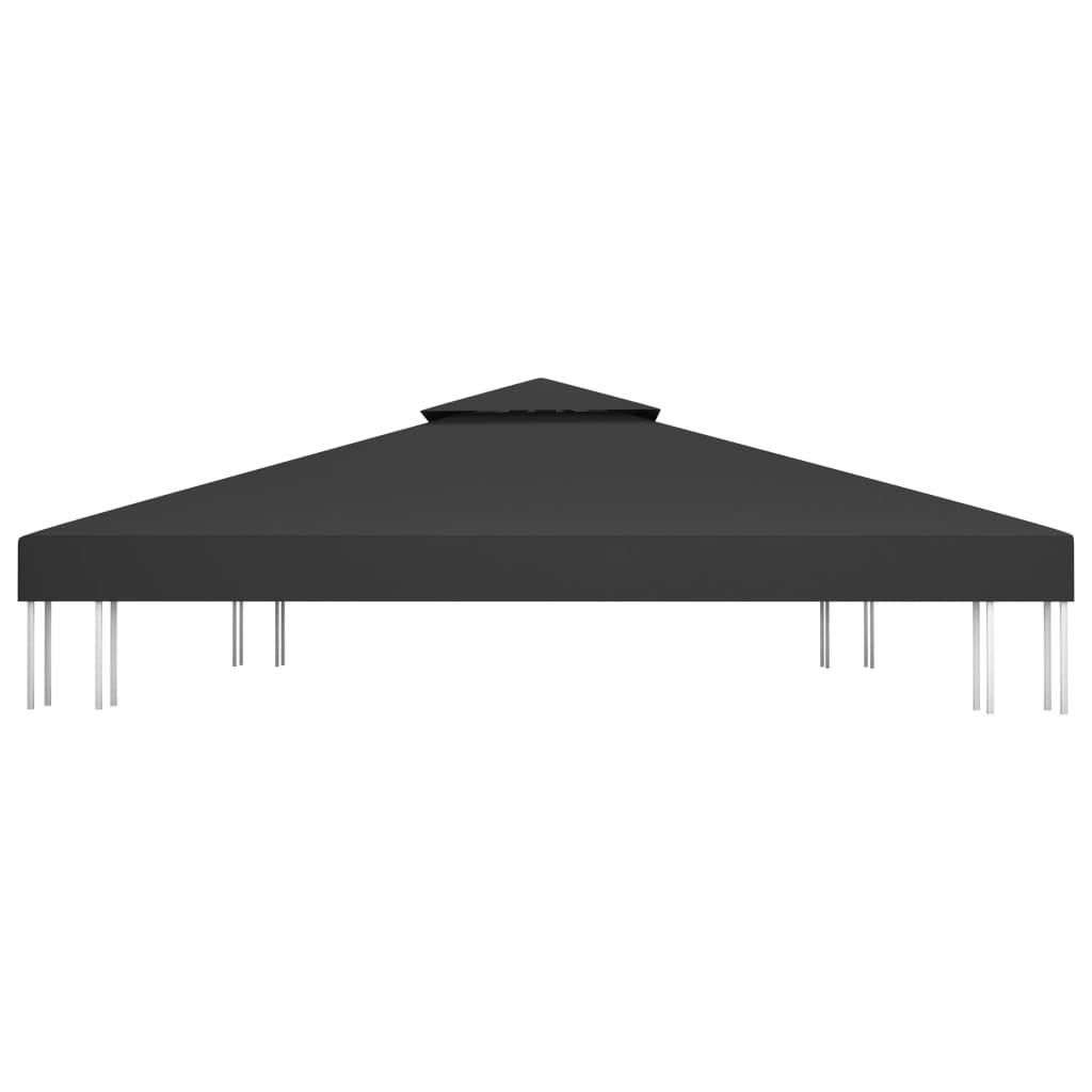 Galleria Design 2-Tier Gazebo Top Cover 310 g/m² 4x3 m Black