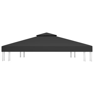 Galleria Design 2-Tier Gazebo Top Cover 310 g/m² 4x3 m Black