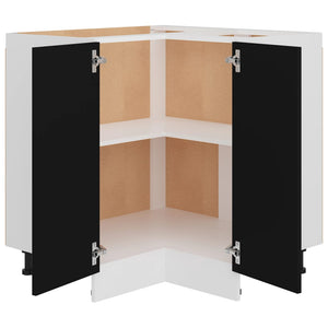 Galleria Design Corner Bottom Cabinet Black 75.5x75.5x81.5 cm Engineered Wood