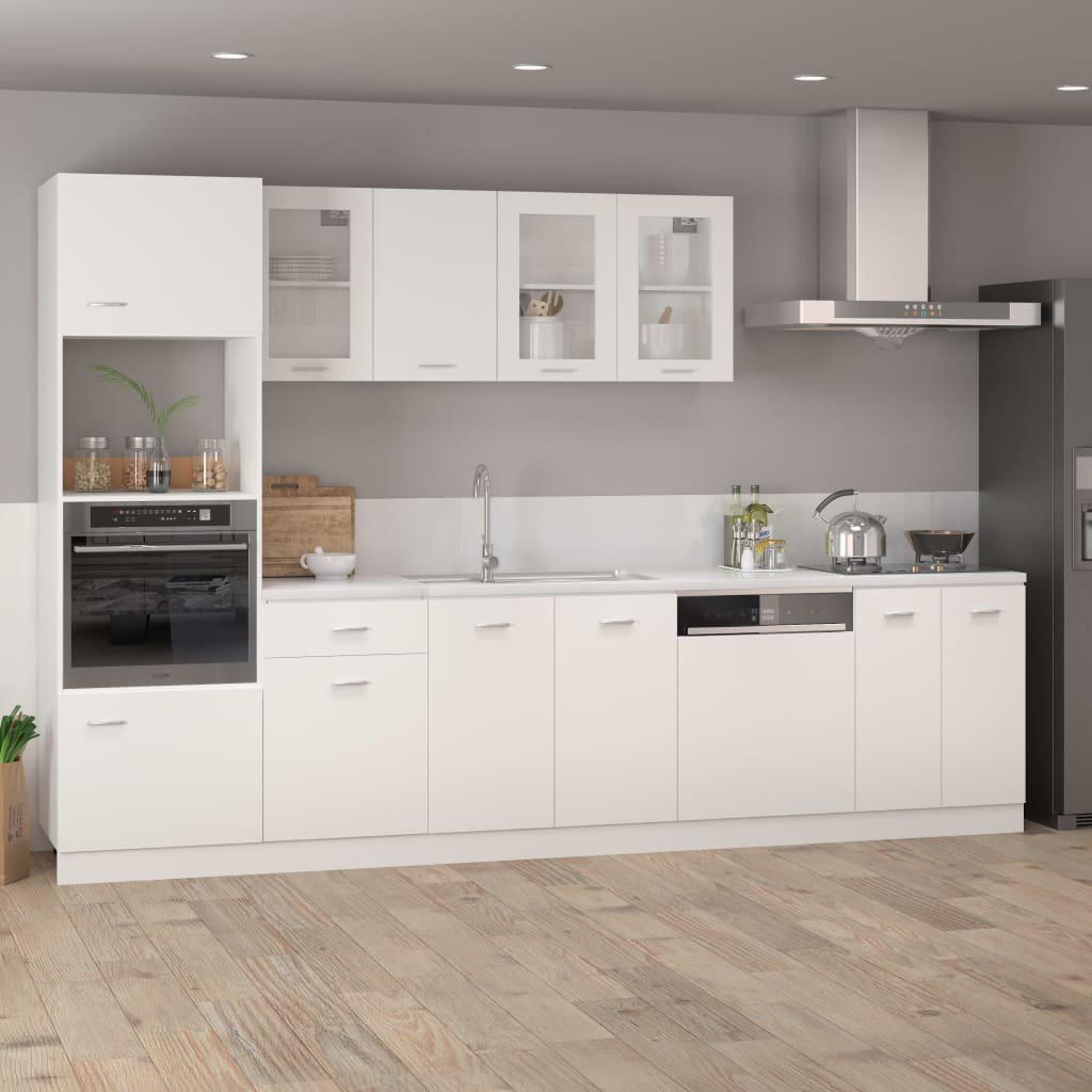 Galleria Design Microwave Cabinet White 60x57x207 cm Engineered Wood