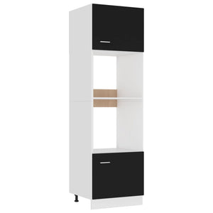 Galleria Design Microwave Cabinet Black 60x57x207 cm Engineered Wood