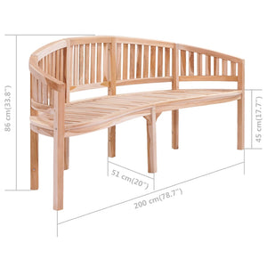 Galleria Design Banana Bench 200 cm Solid Teak Wood