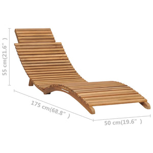 Galleria Design Folding Sun Lounger with Table Solid Teak Wood