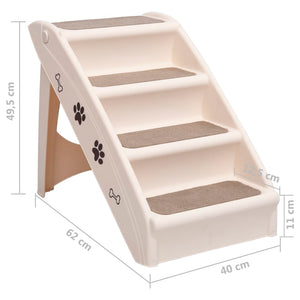 Galleria Design Folding Dog Stairs Cream 62x40x49.5 cm