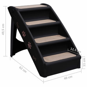 Galleria Design Folding Dog Stairs Black 62x40x49.5 cm