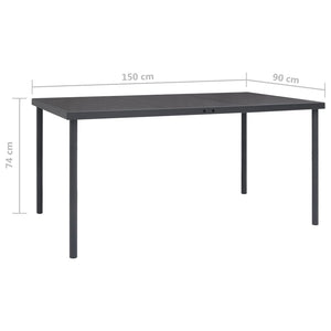 Galleria Design Outdoor Dining Table Anthracite 150x90x74 cm Steel