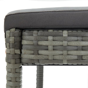 Galleria Design Garden Bar Stools with Cushions 2 pcs Grey Poly Rattan