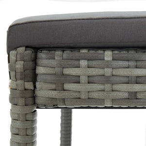 Galleria Design Garden Bar Stools with Cushions 4 pcs Grey Poly Rattan