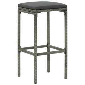 Galleria Design 3 Piece Bar Set Poly Rattan Grey