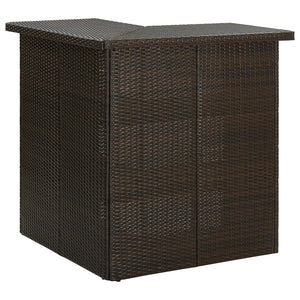 Galleria Design Corner Bar Table Brown 100x50x105 cm Poly Rattan