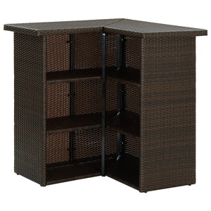 Galleria Design Corner Bar Table Brown 100x50x105 cm Poly Rattan