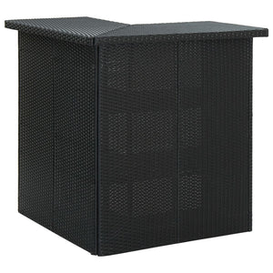 Galleria Design Corner Bar Table Black 100x50x105 cm Poly Rattan