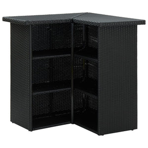 Galleria Design Corner Bar Table Black 100x50x105 cm Poly Rattan