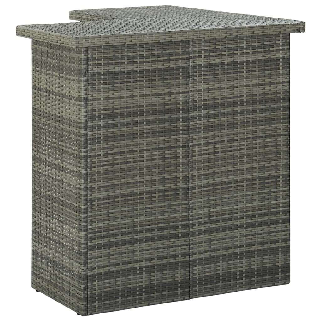 Galleria Design Corner Bar Table Grey 100x50x105 cm Poly Rattan