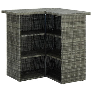 Galleria Design Corner Bar Table Grey 100x50x105 cm Poly Rattan