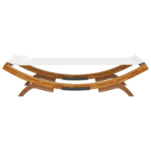 Galleria Design Outdoor Lounge Bed 100x188.5x44 cm Solid Bent Wood Cream