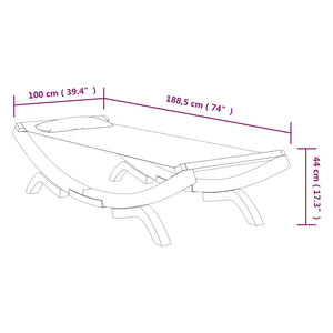 Galleria Design Outdoor Lounge Bed 100x188.5x44 cm Solid Bent Wood Cream